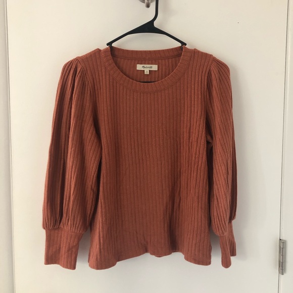 Bubble Sleeve Ribbed Sweater - Picture 1 of 3